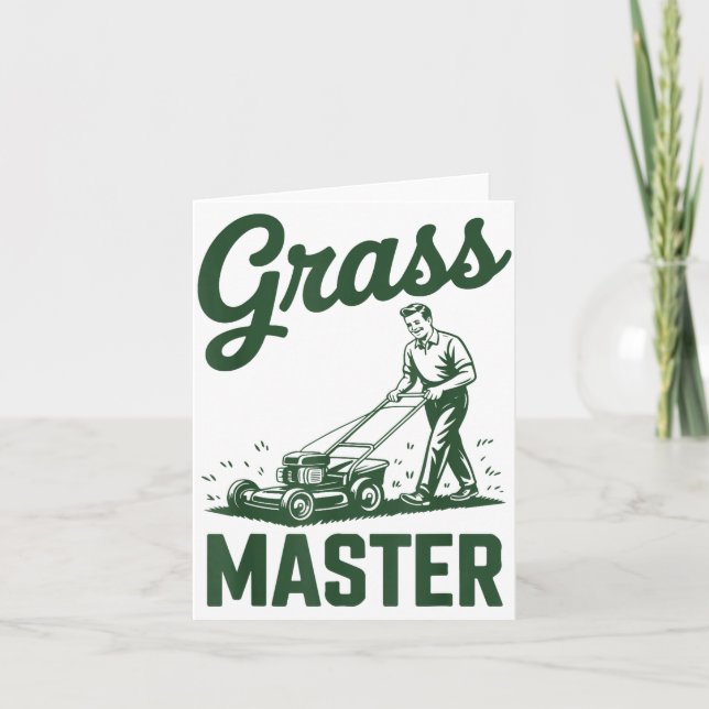 Push Lawn Mower Legend Gr Master Dad Funny Mowing  Card (Front)