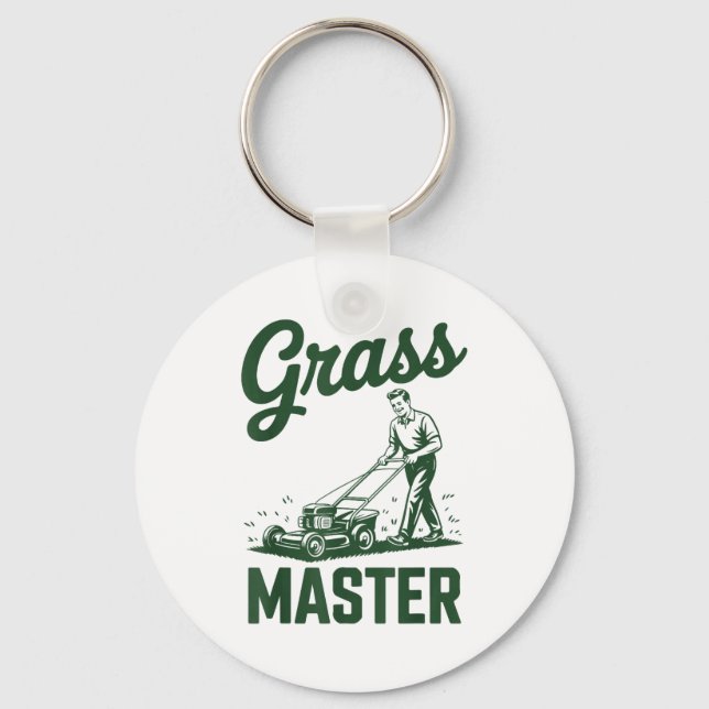 Push Lawn Mower Legend Gr Master Dad Funny Mowing  Keychain (Front)