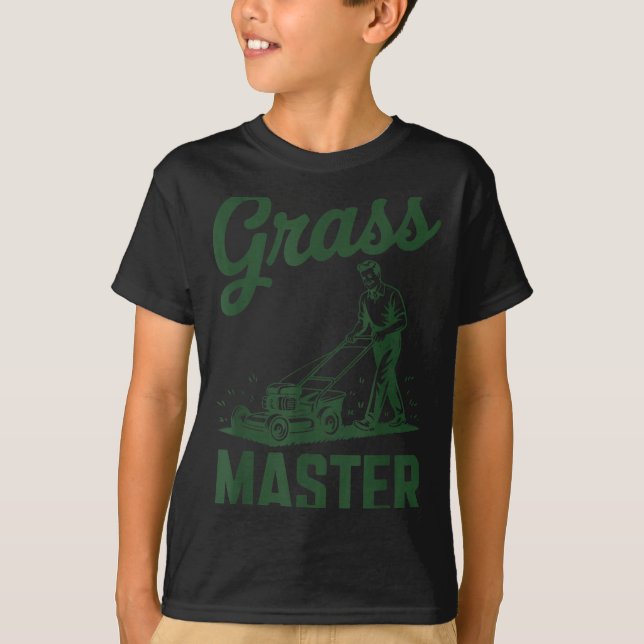 Push Lawn Mower Legend Gr Master Dad Funny Mowing  T-Shirt (Front)