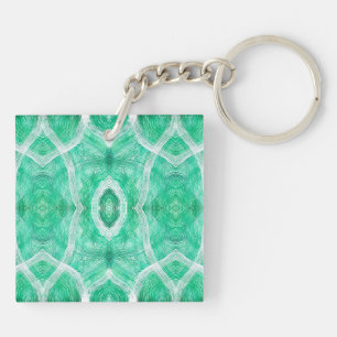 Push Light Green Abstract Watercolor Art Keychain