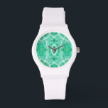 Push Light Green Abstract Watercolor Art Watch<br><div class="desc">An abstract of green and white. This is a print of a Brittany Jeanette original watercolor and acrylic painting and is part of her Of Light and Darkness series and her Patterns in Paint series.</div>