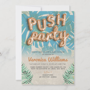 Push Party tendance Baby shower moderne Invitation