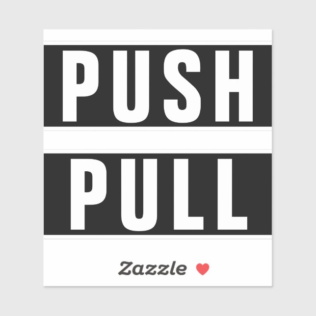 Push Pull Door Sticker (Sheet)