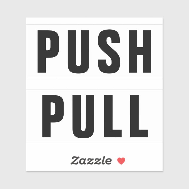 Push Pull Door Sticker (Sheet)