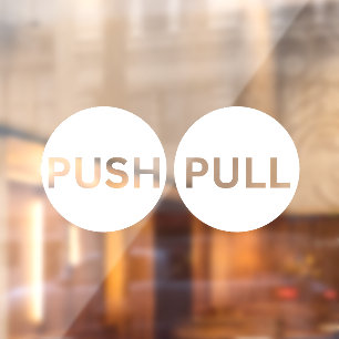 PUSH PULL stickers for door, Window Decal