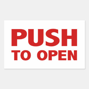 Push to Open Door Sign Sticker