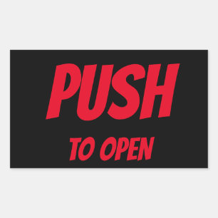 PUSH TO OPEN DOOR STICKER