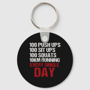 Push Ups Sit Ups Squats Running Bodybuilding Power Keychain