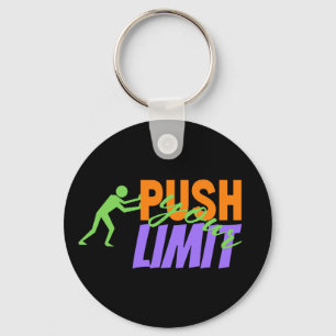 Push Your Limit Man pushing himself Keychain