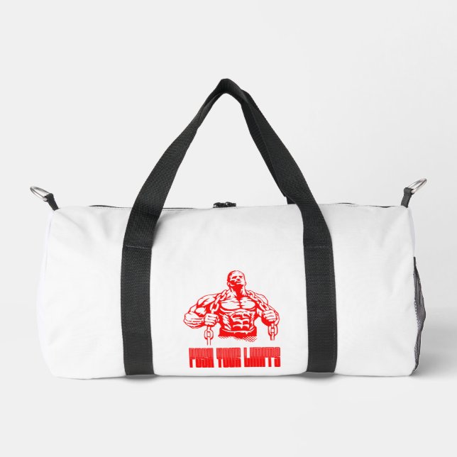 Push Your Limits - Bodybuilding and Determination  Duffle Bag (Front)