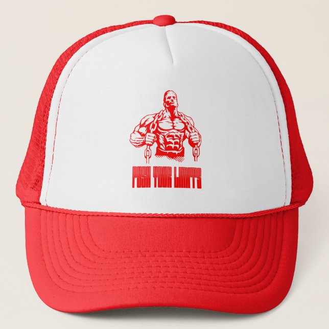 Push Your Limits - Bodybuilding and Determination  Trucker Hat (Front)