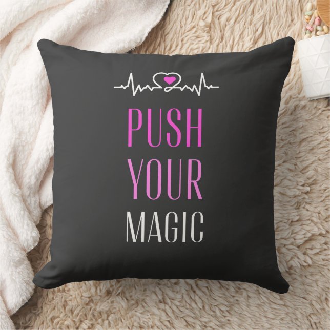 Push Your Magic – Motivational Aesthetic  Throw Pillow (Blanket)