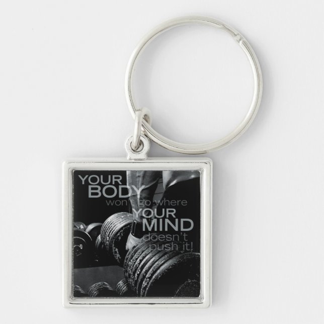 Push Your Mind and Body - Workout Motivational Keychain (Front)