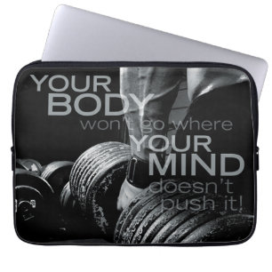 Push Your Mind and Body - Workout Motivational Laptop Sleeve