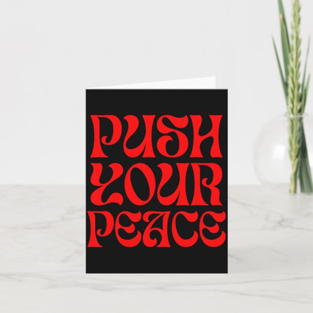 Push Your Peace Sritual Funny Cool Retro Outfit  Card (Front)