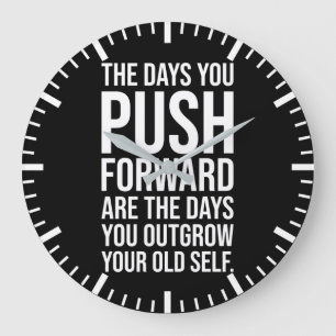 Push Yourself, Gym, Hustle, Success Motivational Large Clock