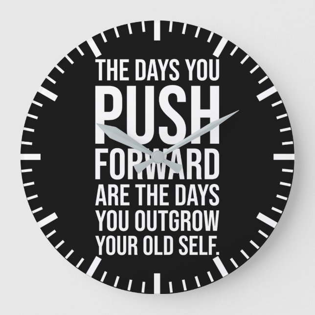 Push Yourself, Gym, Hustle, Success Motivational Large Clock (Front)