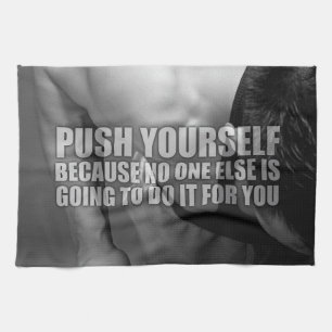 Push Yourself - Workout Motivational Kitchen Towel