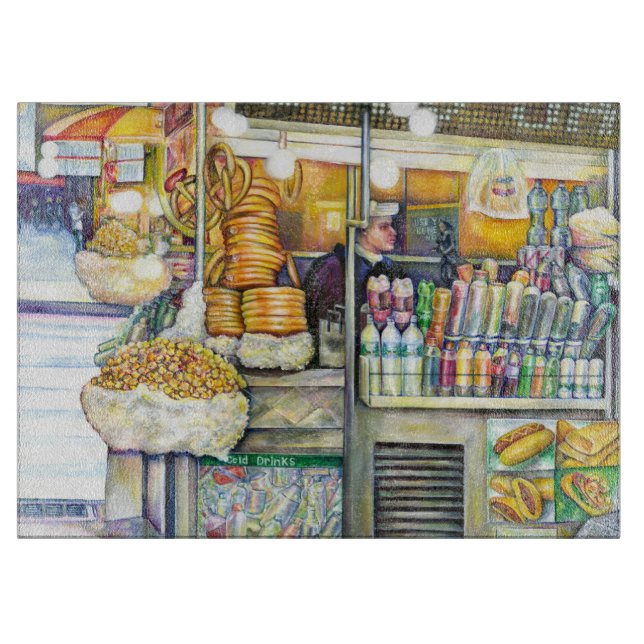 Pushcart Paradise Cutting Board (Front)