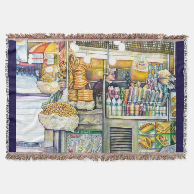 Pushcart Paradise Throw Blanket (Front)