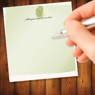 Pushpin Thumbtack Green Customizable Notepad