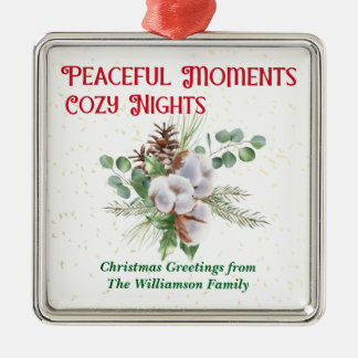 Pussy Willow Catkin Bouquet Christmas Metal Ornament