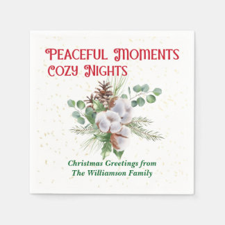 Pussy Willow Catkin Bouquet Christmas Napkin