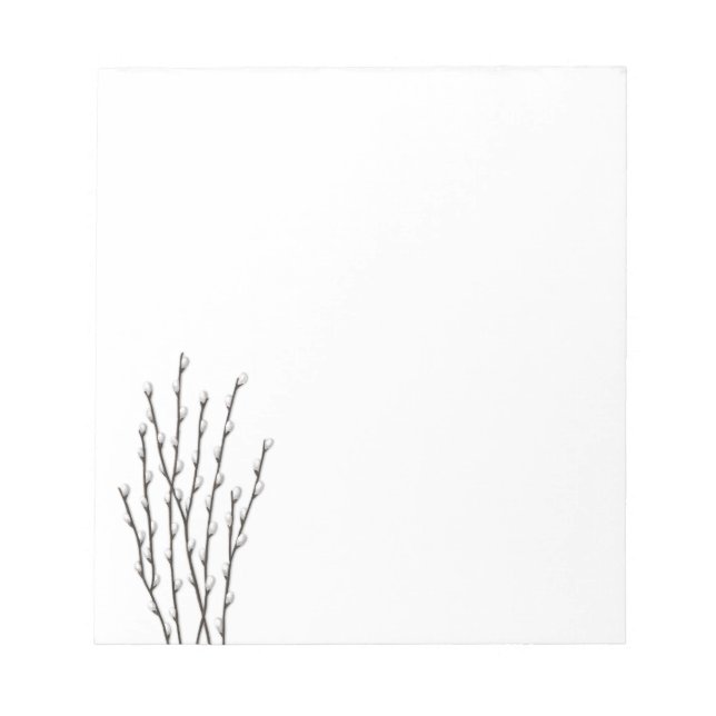 Pussywillow Branches Botanical Art Notepad (Front)