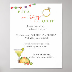 Put a ring on it Taco theme Bridal shower game Poster