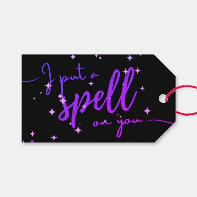 “Put a Spell on You” Halloween Gift Tag (Front (Horizontal))