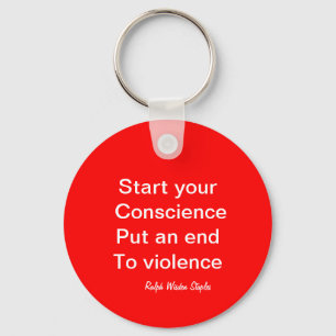 Put an end to violence keychain