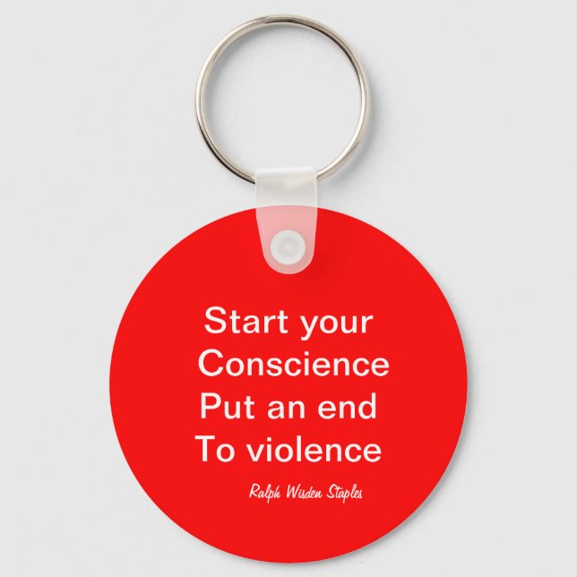 Put an end to violence keychain (Front)