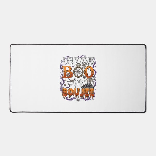 Put Boo Boujee Halloween Diamond Ring Crown_1 Desk Mat (Front)