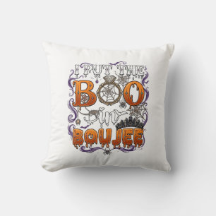 Put Boo Boujee Halloween Diamond Ring Crown_1 Throw Pillow