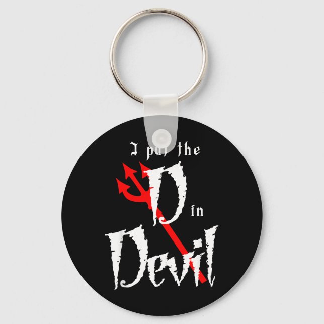 Put D in Devil Halloween Matching Couple Boyfriend Keychain (Front)