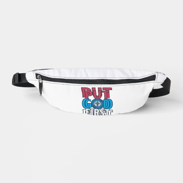 Put God First Christian Quote Vector Fanny Pack (Front)