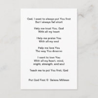 "Put God First" Poem