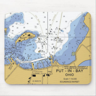 Put-In-Bay, OH  Lake Erie nautical Chart Mousepad