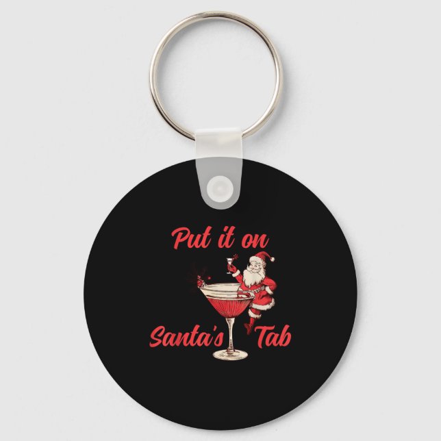 Put It On Santas Tab Funny Christmas Santa Tail Re Keychain (Front)