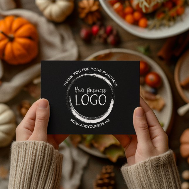 Put My Logo on a Black Thank You Card (Put My Logo on a Black Thank You Card)