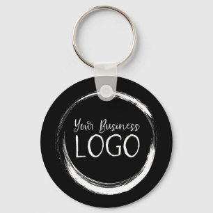 Put My Logo on a Round Black Keychain