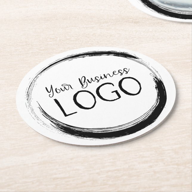 Put My Logo On a Round Paper Coaster (Angled)