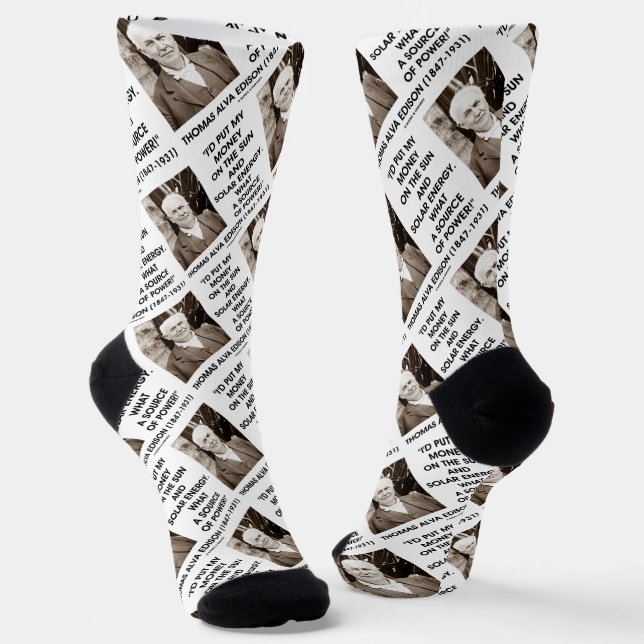 Put My Money On Sun Solar Energy Power Edison Qte Socks (Angled)
