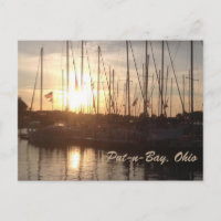Put-n-Bay Sunset Boats Photo Postcard