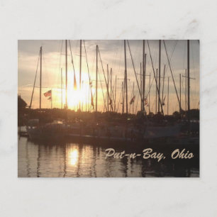 Put-n-Bay Sunset Boats Photo Postcard