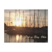 Put-n-Bay Sunset Boats Photo Postcard