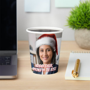 Put on a Santa hat   Funny Office Holiday Party Paper Cups