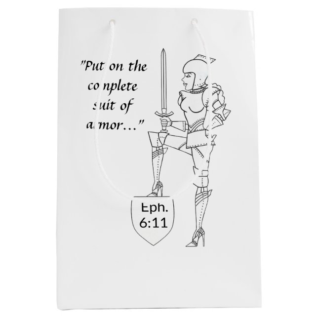 "Put on the complete Suit of Armor"  Medium Gift Bag (Front)