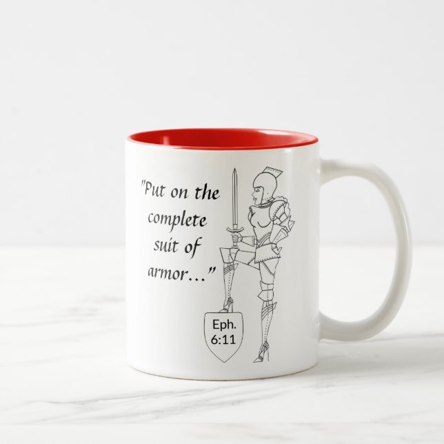 "Put on the complete Suit of Armour"  Two-Tone Coffee Mug (Right)