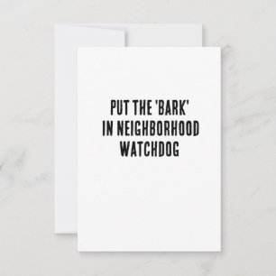 put the 'bark' in neighbourhood watchdog thank you card